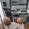 Kuchnia drewniana XXL z oświetleniem LED, fartuszkiem i akcesoriami